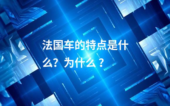 法国车的特点是什么？为什么 ？
